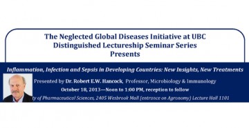 Distinguished Seminar with Dr. Robert Hancock, Oct 18th, Noon – 1 PM